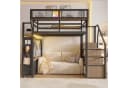 MODFU Hochbett Metallbett mit LED-Beleuchtung und Stauraum Bild 5