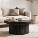 MODFU Couchtisch rund Schwarz 78 cm mit Parkettmuster Bild 2