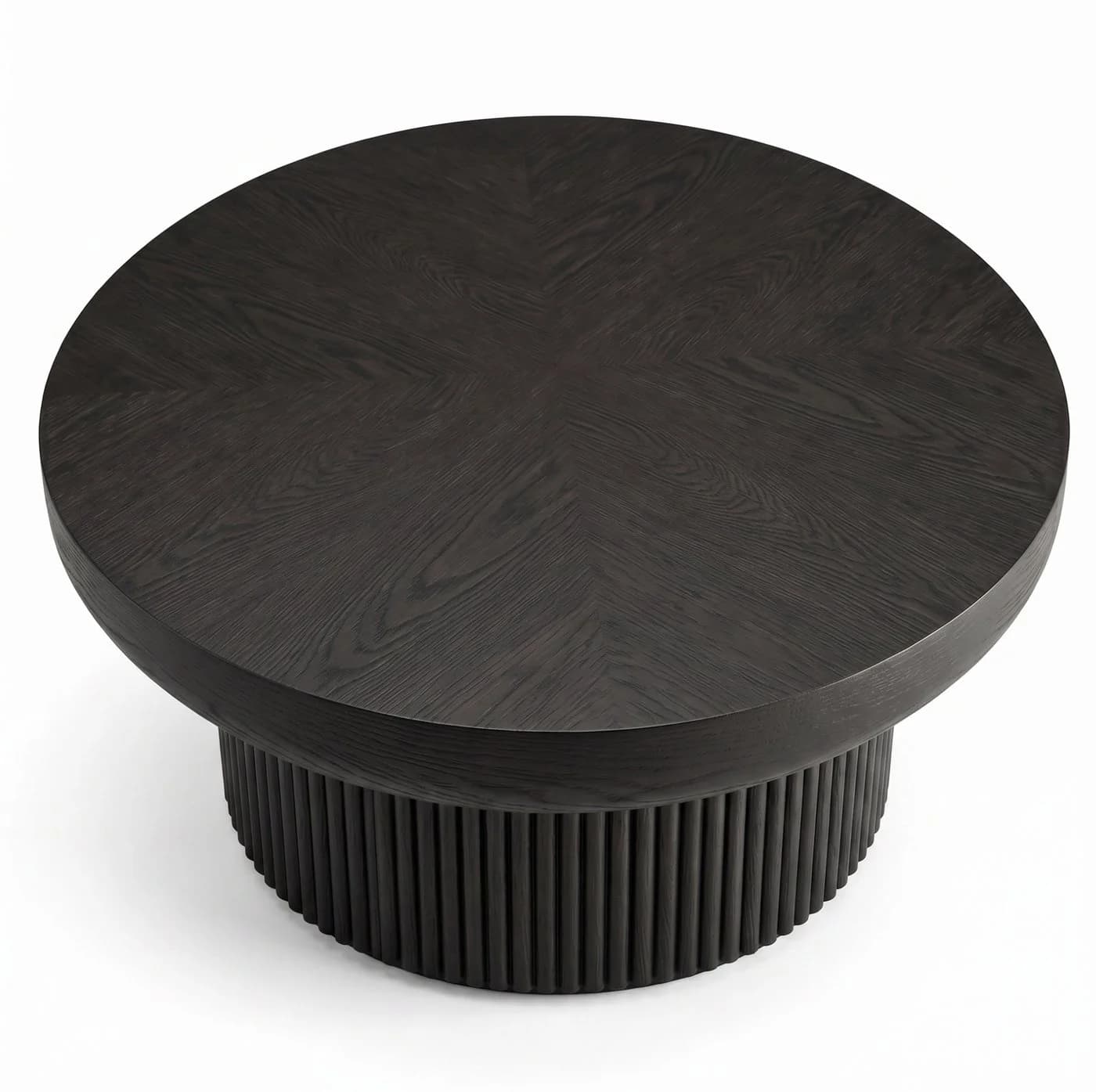 MODFU Couchtisch rund Schwarz 78 cm mit Parkettmuster - Bild 5