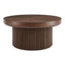MODFU Couchtisch rund 78 cm Walnut Holzoptik Parquettmuster Bild 5