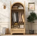 MODFU Kleiderschrank Doppeltürig Beige Rattanoptik Bild 4