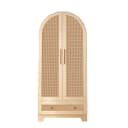 MODFU Kleiderschrank Doppeltürig Beige Rattanoptik Bild 5