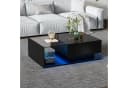 STILVORA Couchtisch Sofatisch mit Glastischplatte, LED-Beleuchtung, Schwarz Bild 2
