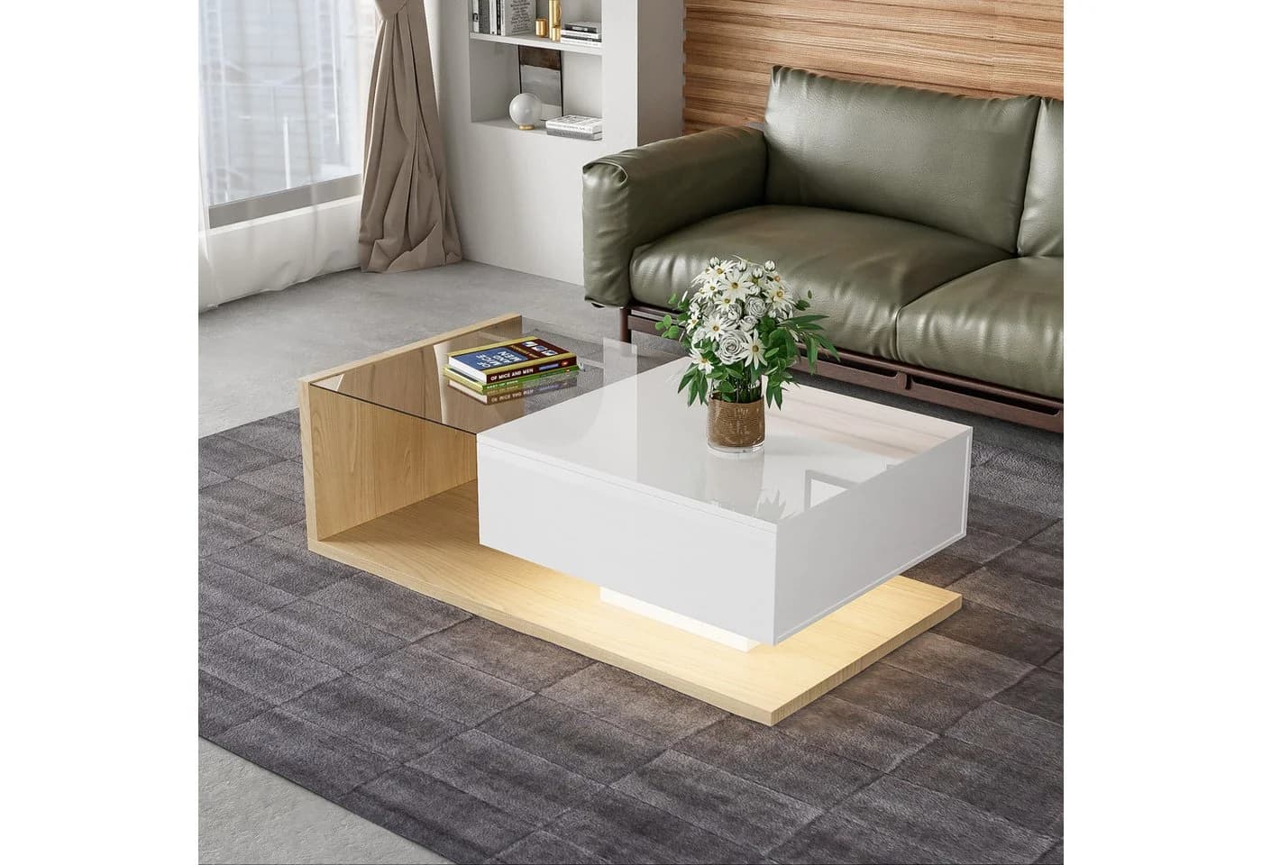 STILVORA Couchtisch Hochglanz mit LED-Beleuchtung - Bild 2