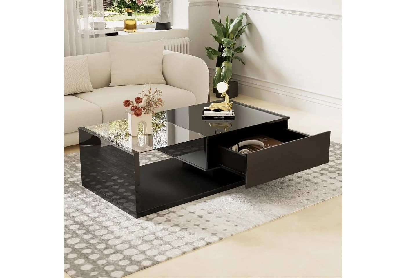 STILVORA Couchtisch Hochglanz mit LED-Beleuchtung - Bild 3