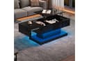 STILVORA Couchtisch Hebbarer Wohnezimmertisch mit LED, Schwarz, Hochglanz Bild 1