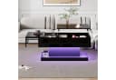 STILVORA Couchtisch Hebbarer Wohnezimmertisch mit LED, Schwarz, Hochglanz Bild 3