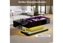 STILVORA Couchtisch Hebbarer Wohnezimmertisch mit LED, Schwarz, Hochglanz Bild 4