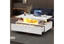 STILVORA Couchtisch Wohnzimmertisch Hochglanz-Weiß mit LED-Beleuchtung Bild 2