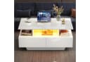 STILVORA Couchtisch Wohnzimmertisch Hochglanz-Weiß mit LED-Beleuchtung Bild 3