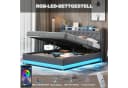 STILVORA Polsterbett Stauraumbett 140x200 Grau mit LED und USB Bild 3