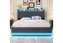 STILVORA Polsterbett Stauraumbett 140x200 Grau mit LED und USB Bild 5