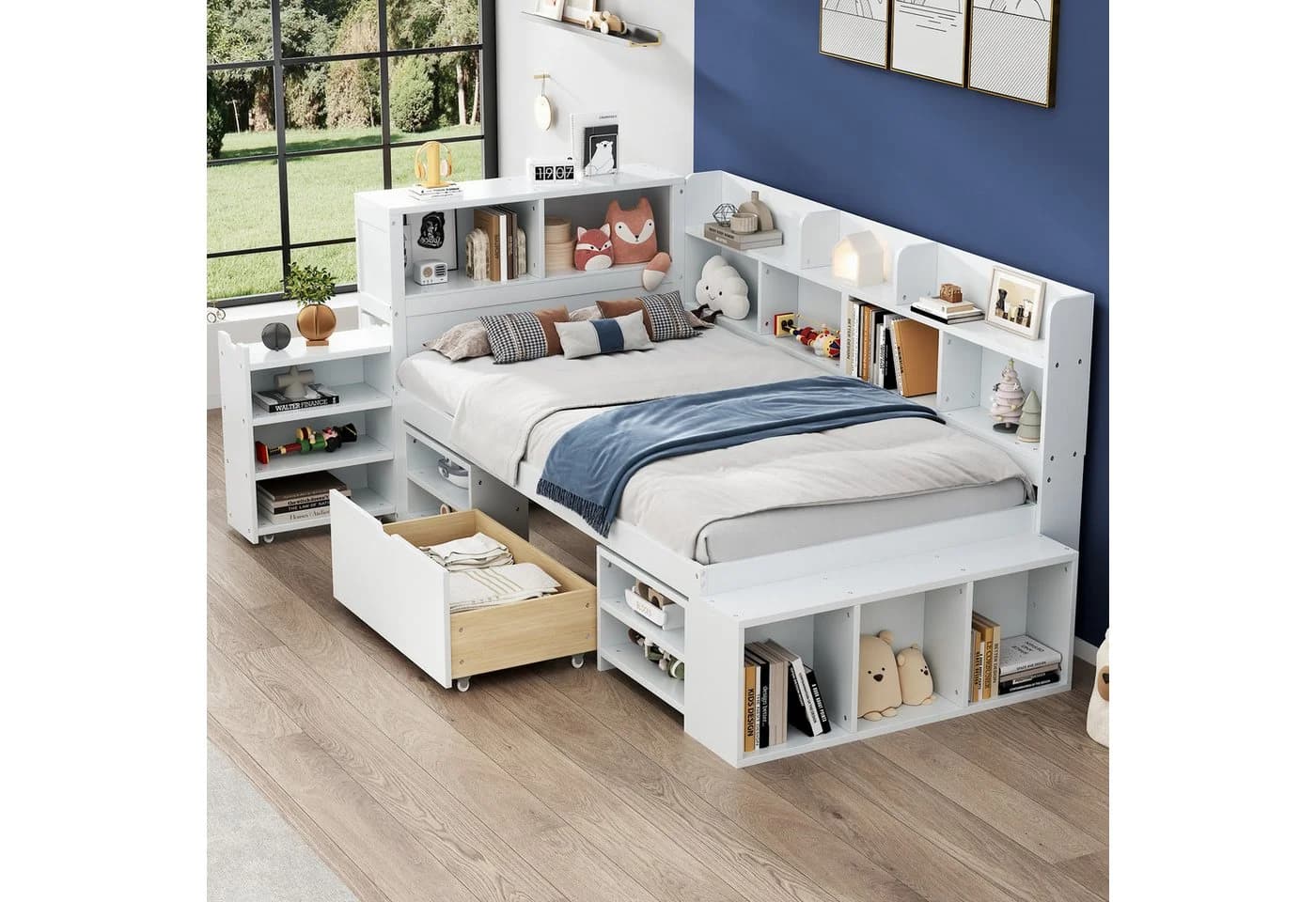 STILVORA Jugendbett Kinderbett 140/90×200cm multifunktionales Schlafsofa Daybett