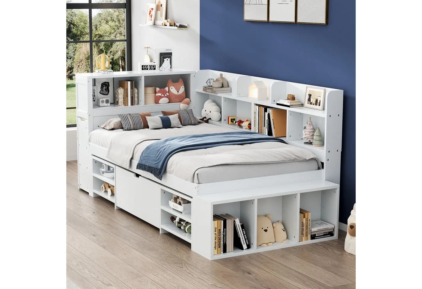 STILVORA Jugendbett Kinderbett 140/90×200cm multifunktionales Schlafsofa Daybett - Bild 2