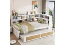 STILVORA Stauraumbett Schlafsofa 90x200 cm Weiß mit USB-Anschluss Bild 2