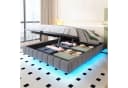 STILVORA Polsterbett 160x200 LED-Licht Grau Bild 2