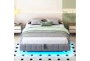 STILVORA Polsterbett 160x200 LED-Licht Grau Bild 3