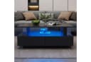 STILVORA Couchtisch Schwarz Acryl LED mit Bluetooth Steuerung Bild 1