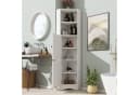 STILVORA Eckbadezimmerschrank Weiß Hochglanz mit verstellbaren Trennwänden Bild 2