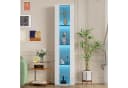 STILVORA Vitrine Hochschrank mit Glastrennwand und LED-Farbwechsellicht Bild 1
