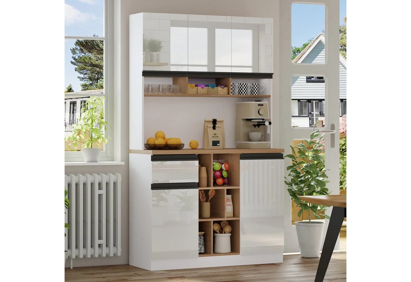 STILVORA Hochschrank Küchenschrank Weiß Modern mit verstellbaren Regalen - Bild 3