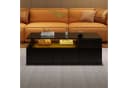 STILVORA Couchtisch Kaffeetisch Beistelltisch mit 2 Schubladen&LED-Licht, Sofatisch Schwarz Bild 1