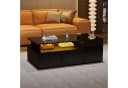STILVORA Couchtisch Kaffeetisch Beistelltisch mit 2 Schubladen&LED-Licht, Sofatisch Schwarz Bild 3