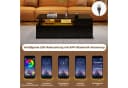 STILVORA Couchtisch Kaffeetisch Beistelltisch mit 2 Schubladen&LED-Licht, Sofatisch Schwarz Bild 4