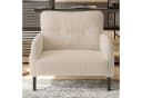 STILVORA Relaxsessel Cord Beige mit Seitentasche Bild 1