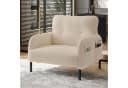 STILVORA Relaxsessel Cord Beige mit Seitentasche Bild 2