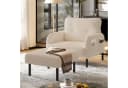 STILVORA Relaxsessel Cord Beige mit Seitentasche Bild 3