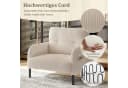 STILVORA Relaxsessel Cord Beige mit Seitentasche Bild 4