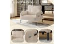 STILVORA Relaxsessel Cord Beige mit Seitentasche Bild 5