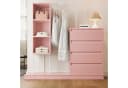 STILVORA Garderoben-Set Rosa mit Schubladen & Kleiderstange Bild 1