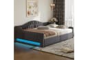 STILVORA Daybett 140x200 Grau mit Stauraum & LED Bild 3
