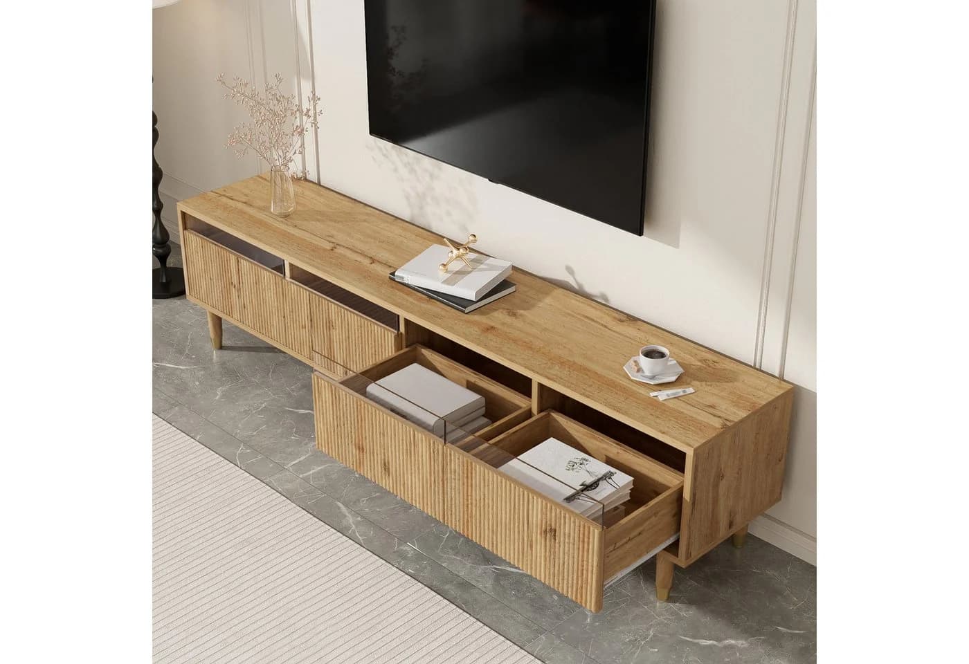 STILVORA Sideboard mit 4 Acrylschubladen TV-Schrank - Bild 2