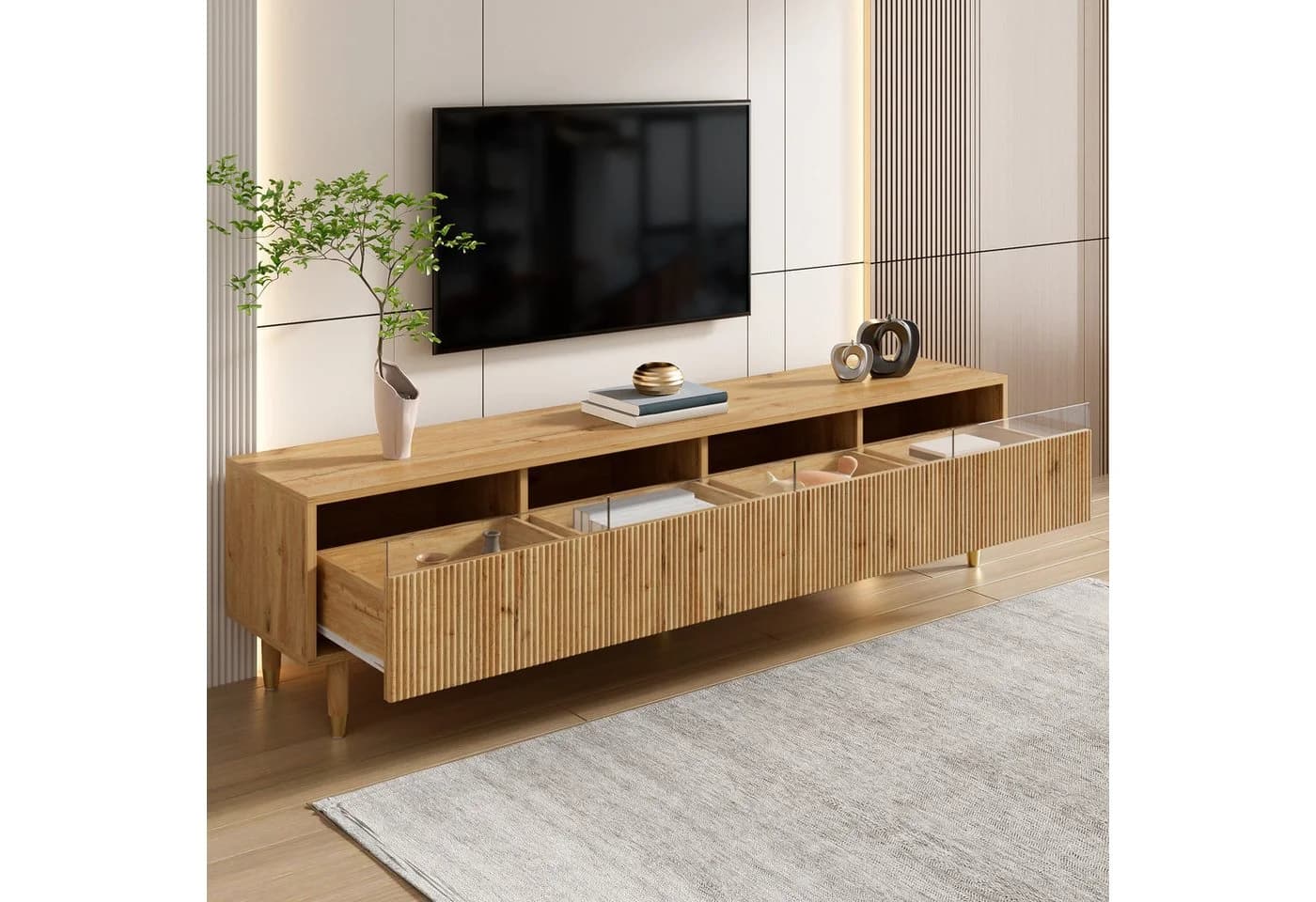STILVORA Sideboard mit 4 Acrylschubladen TV-Schrank - Bild 3