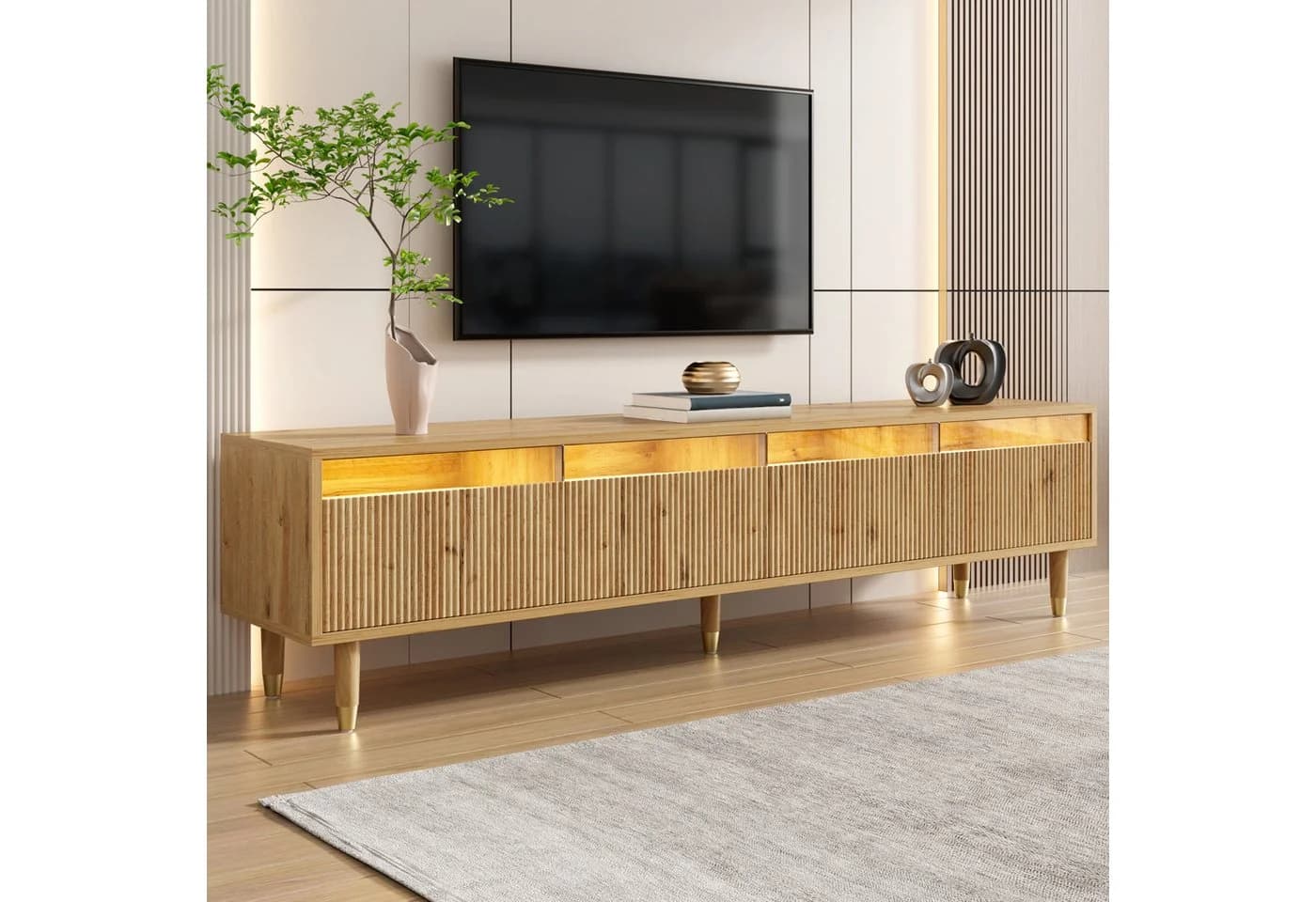 STILVORA Sideboard mit 4 Acrylschubladen TV-Schrank - Bild 4