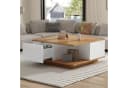 STILVORA Couchtisch mit 3 Schubladen, Weiß mit Holzoptik Bild 1