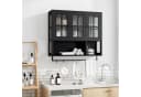 STILVORA Hängeschrank mit Glastür und Handtuchhalter, Wandschrank Badezimmerschrank mit Stauraum Bild 4