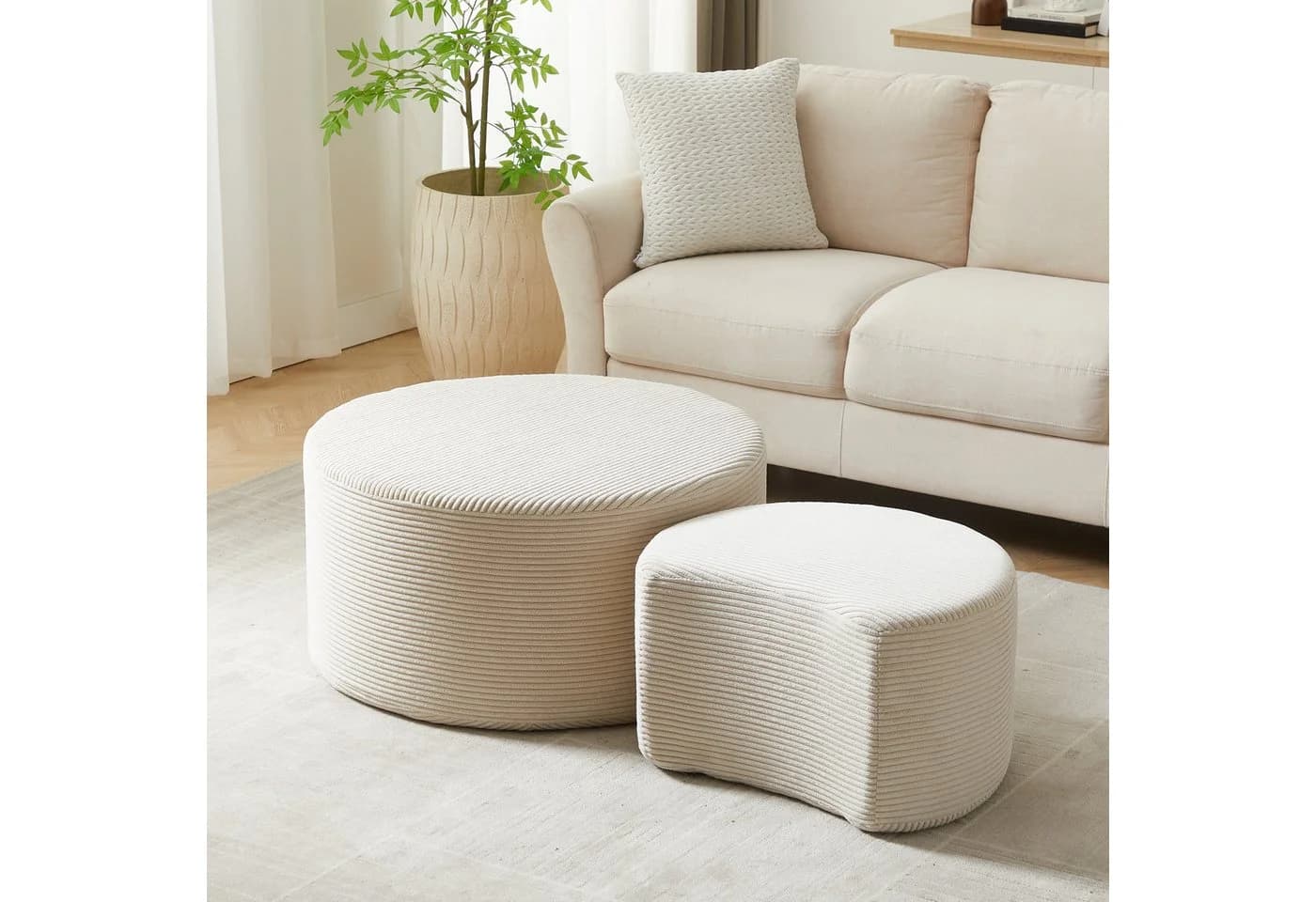 STILVORA Couchtisch Schaumstoff 2er-Set Beige - Bild 3
