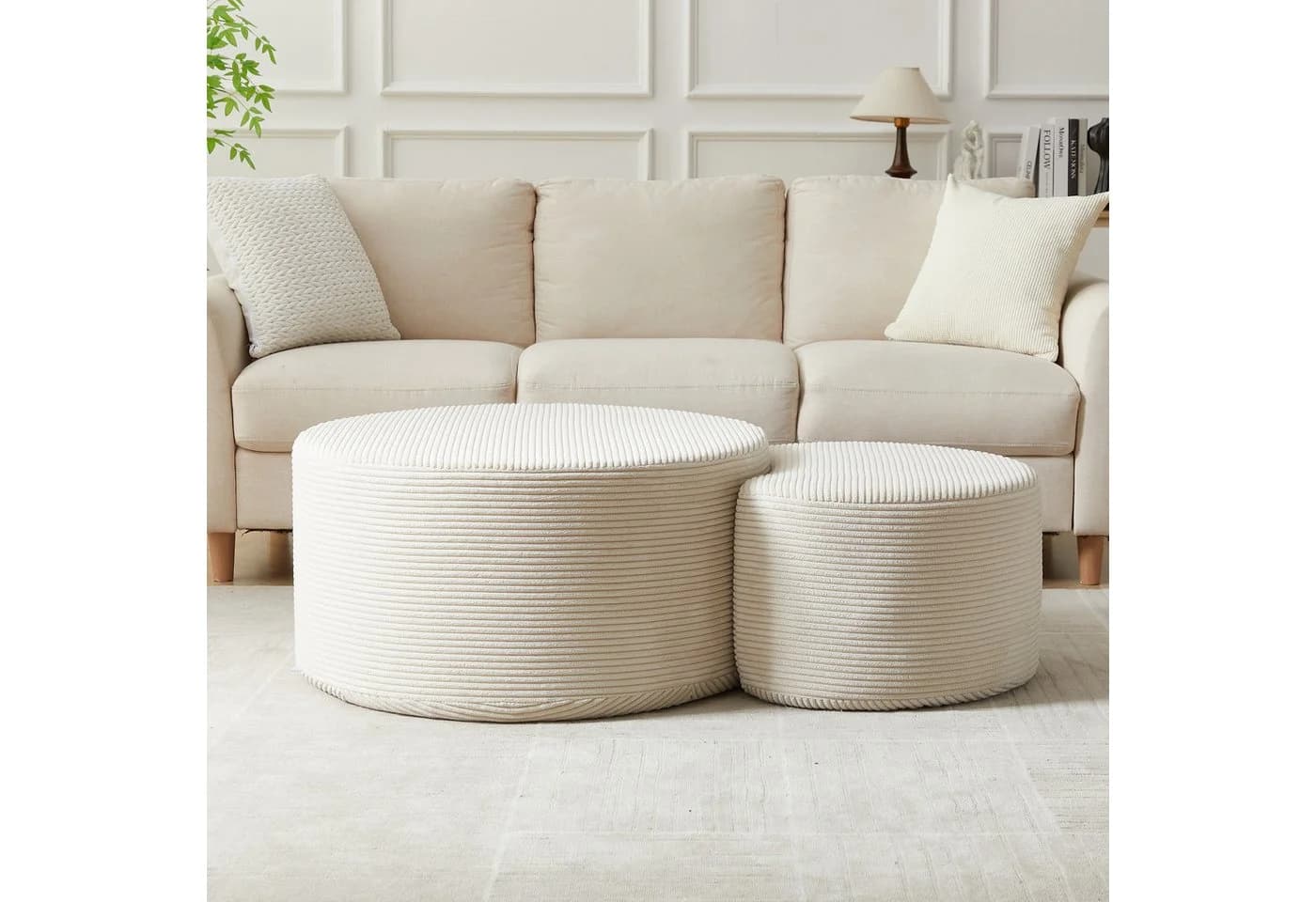 STILVORA Couchtisch Schaumstoff 2er-Set Beige - Bild 4