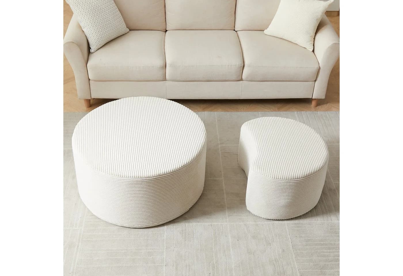 STILVORA Couchtisch Schaumstoff 2er-Set Beige - Bild 5