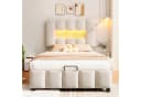 STILVORA Polsterbett 90x200 cm LED-Licht Kinderbett Samt Bild 1