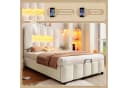 STILVORA Polsterbett 90x200 cm LED-Licht Kinderbett Samt Bild 4