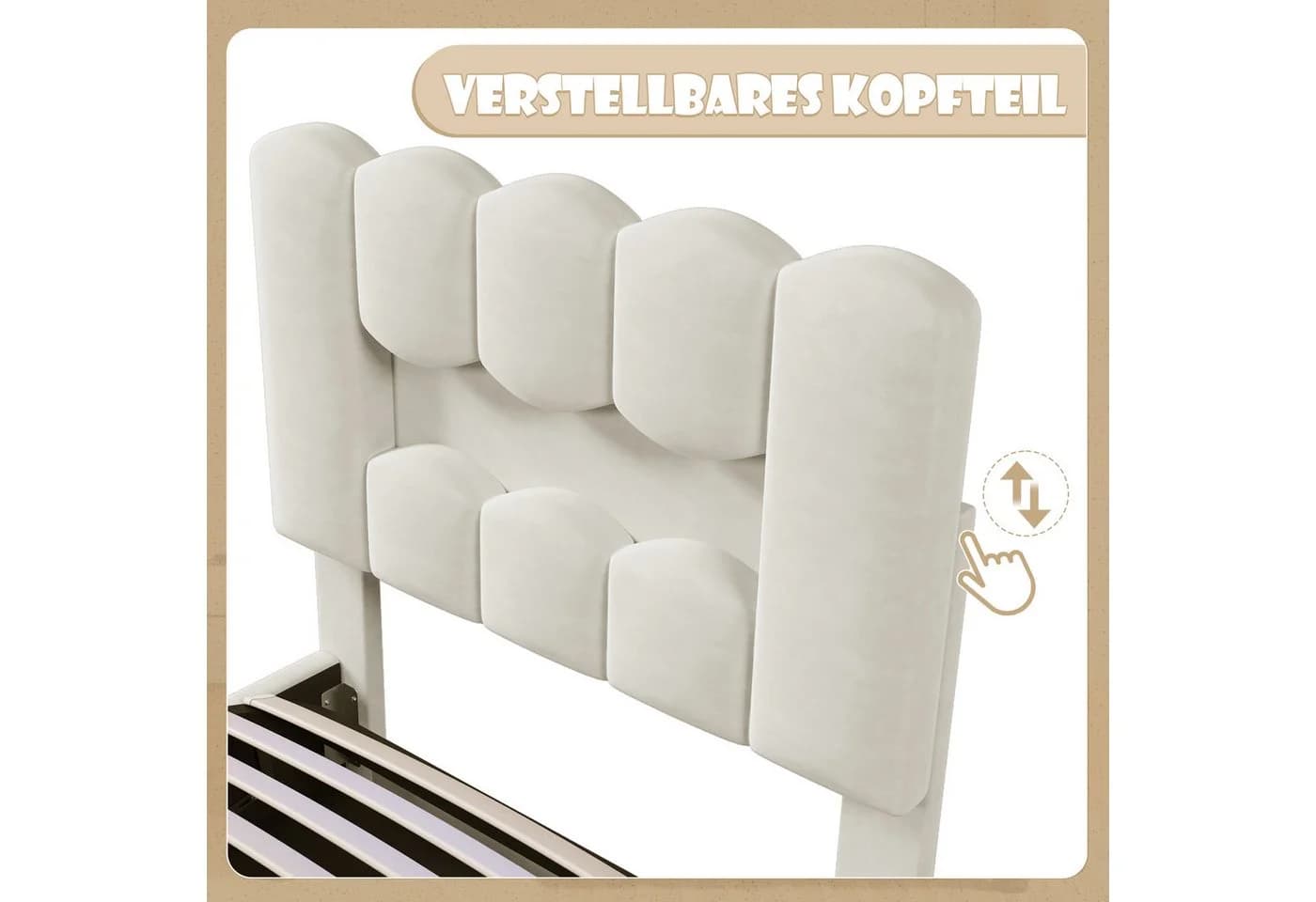 STILVORA Polsterbett 90x200 cm LED-Licht Kinderbett Samt - Bild 5