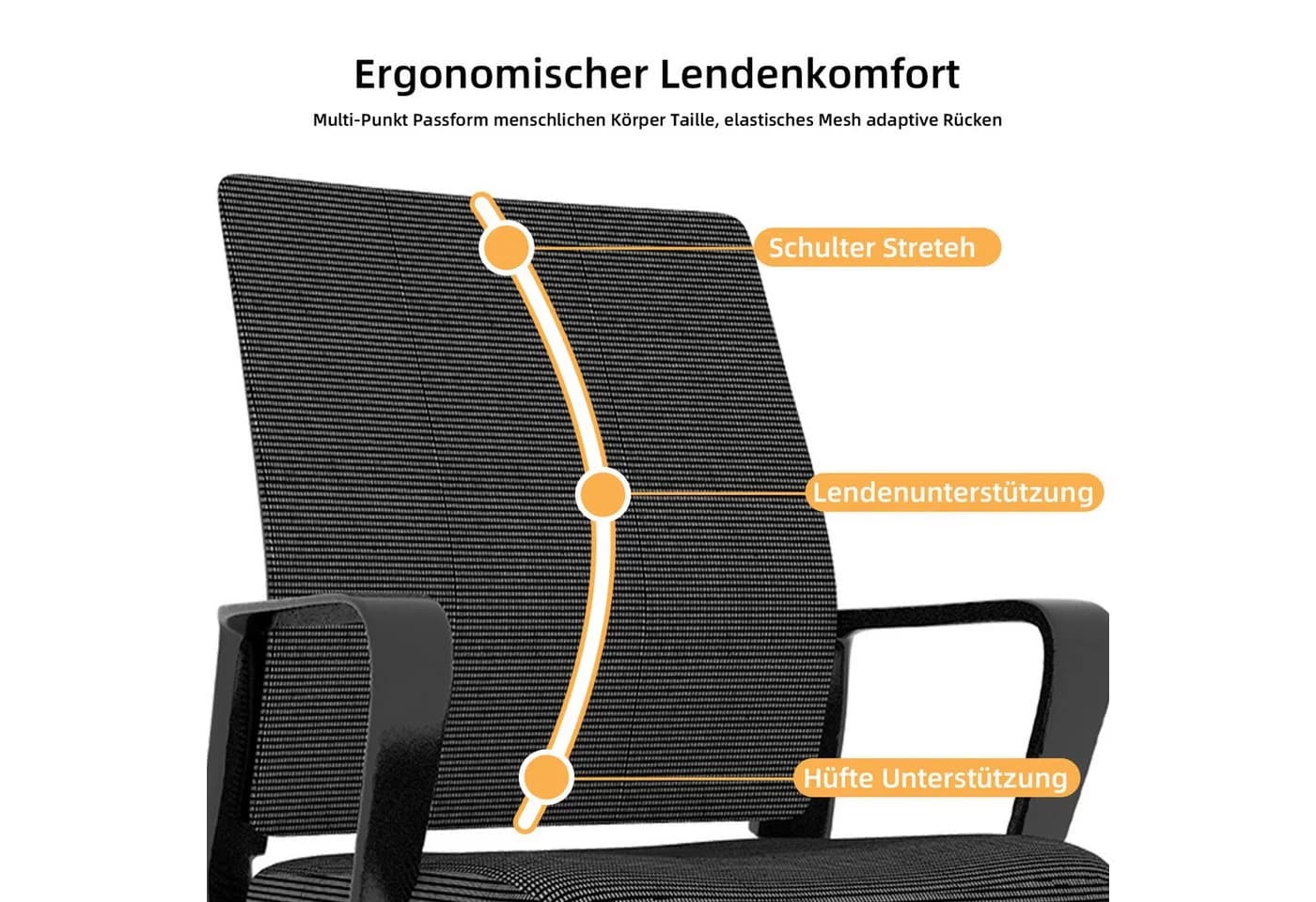 STILVORA Relaxsessel Schwarz Metallrahmen Netzrücken - Bild 4