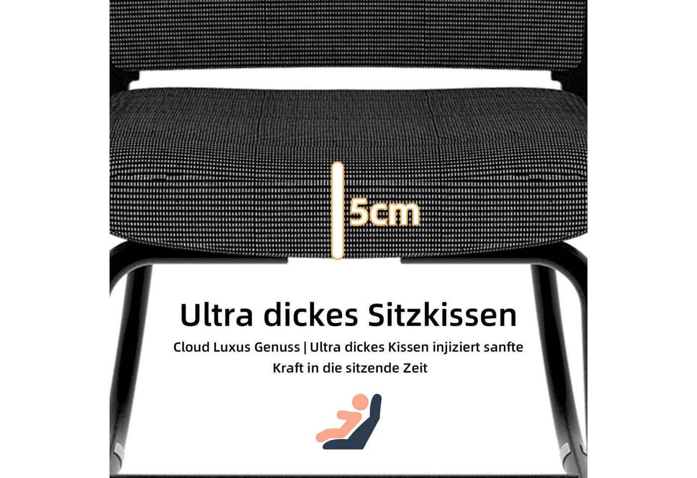STILVORA Relaxsessel Schwarz Metallrahmen Netzrücken - Bild 5