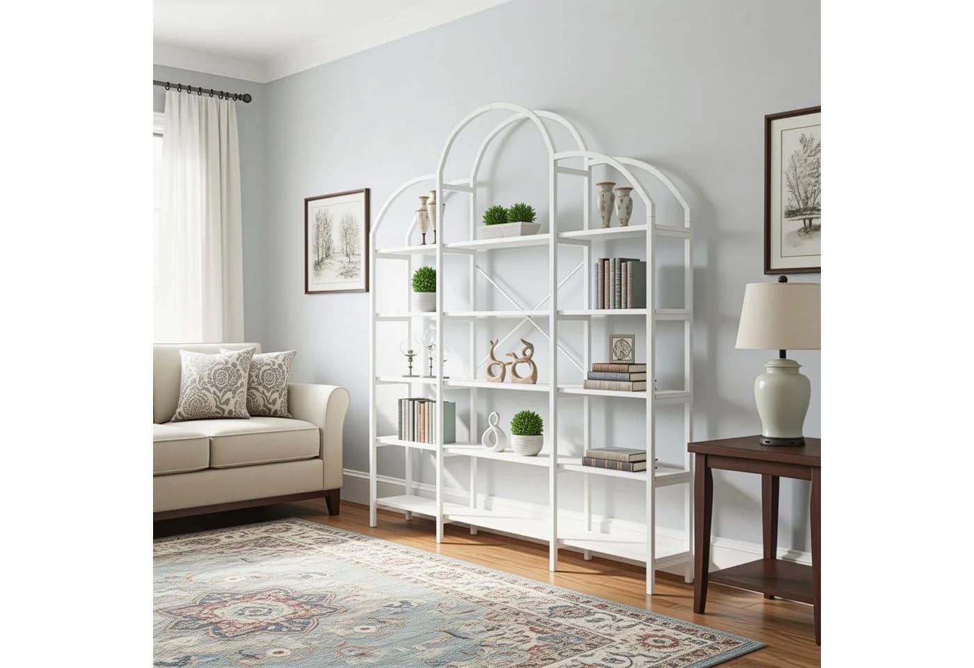 STILVORA Bücherregal Weiß 5 Schichten Metallregal Wolkenform - Bild 3