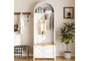 STILVORA Garderobenschrank Holzfarbe + Weiß Bild 1